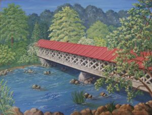 Ashuelot Covered Bridge watercolor painting