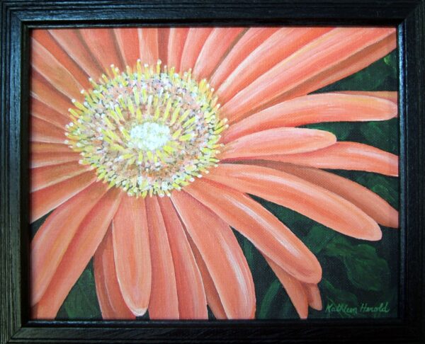 Orange Gerbera Daisy acrylic painting