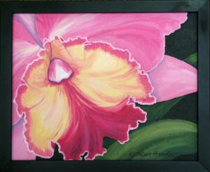 Pink Orchid #2 acrylic painting