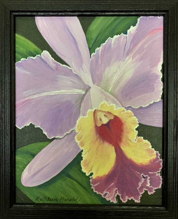 Purple Orchid acrylic painting