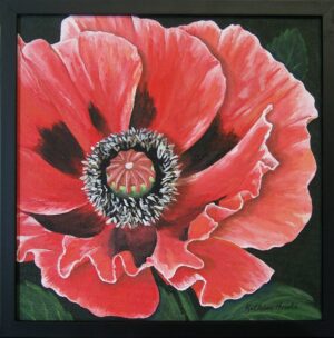 Red Poppy acrylic painting