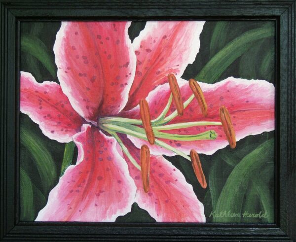 Red Tiger Lily acrylic painting