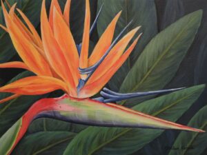 Bird of Paradise #2 acrylic painting